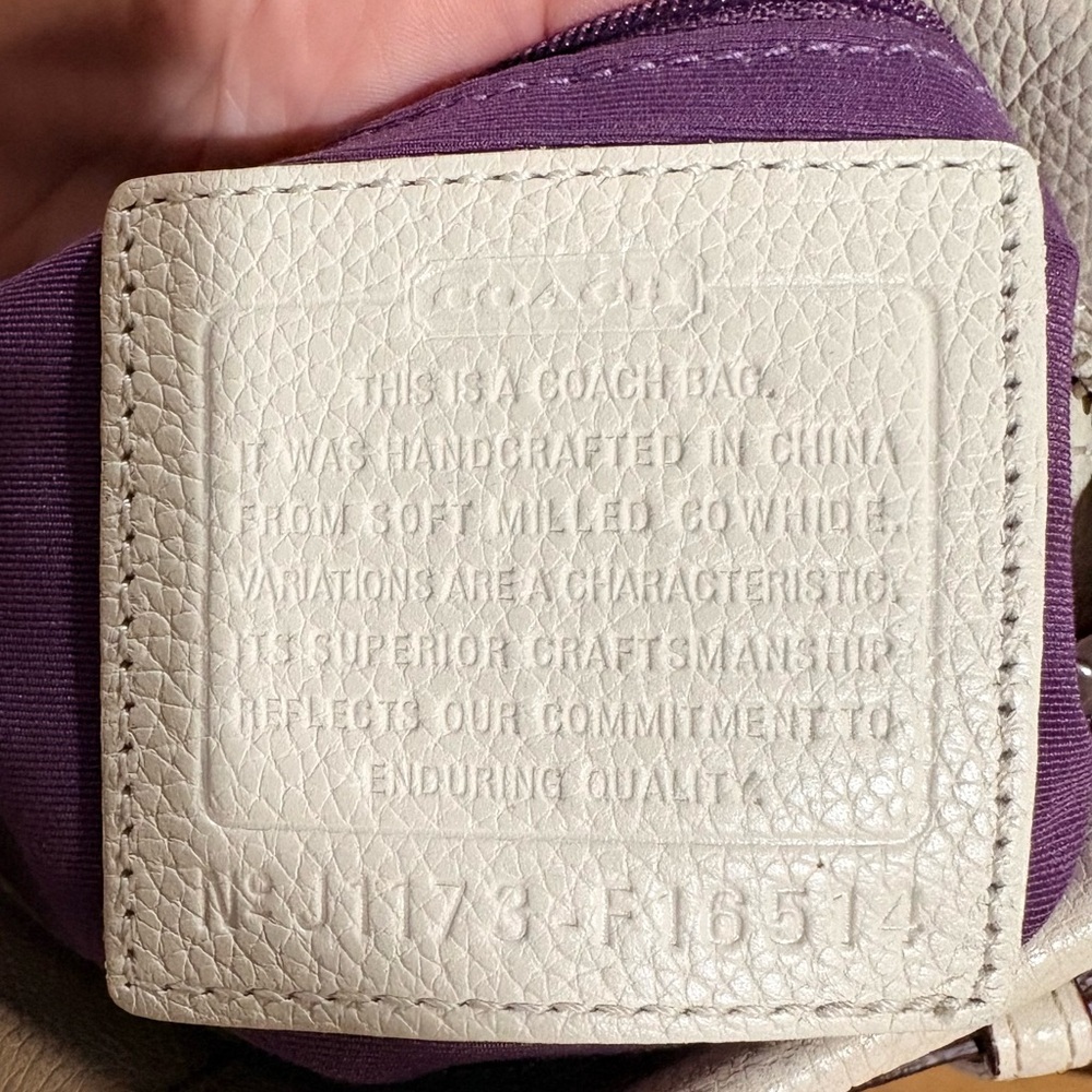 Coach Cream Leather Crossbody Bag with Silver Buckles - Picture 8 of 14